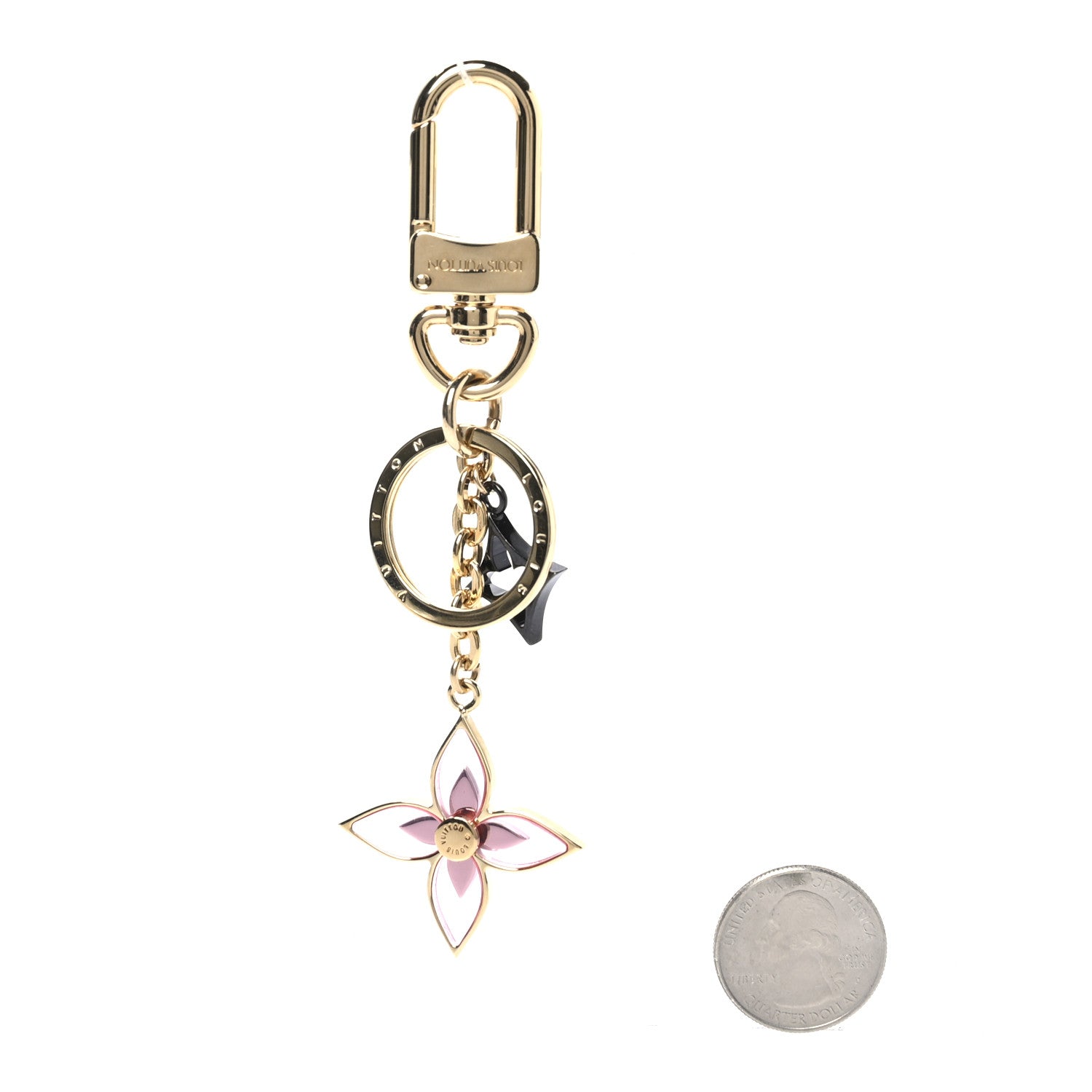 Louis Vuitton Monogram Blooming Flowers BB Bag Charm Key Holder Dore 2 of 3