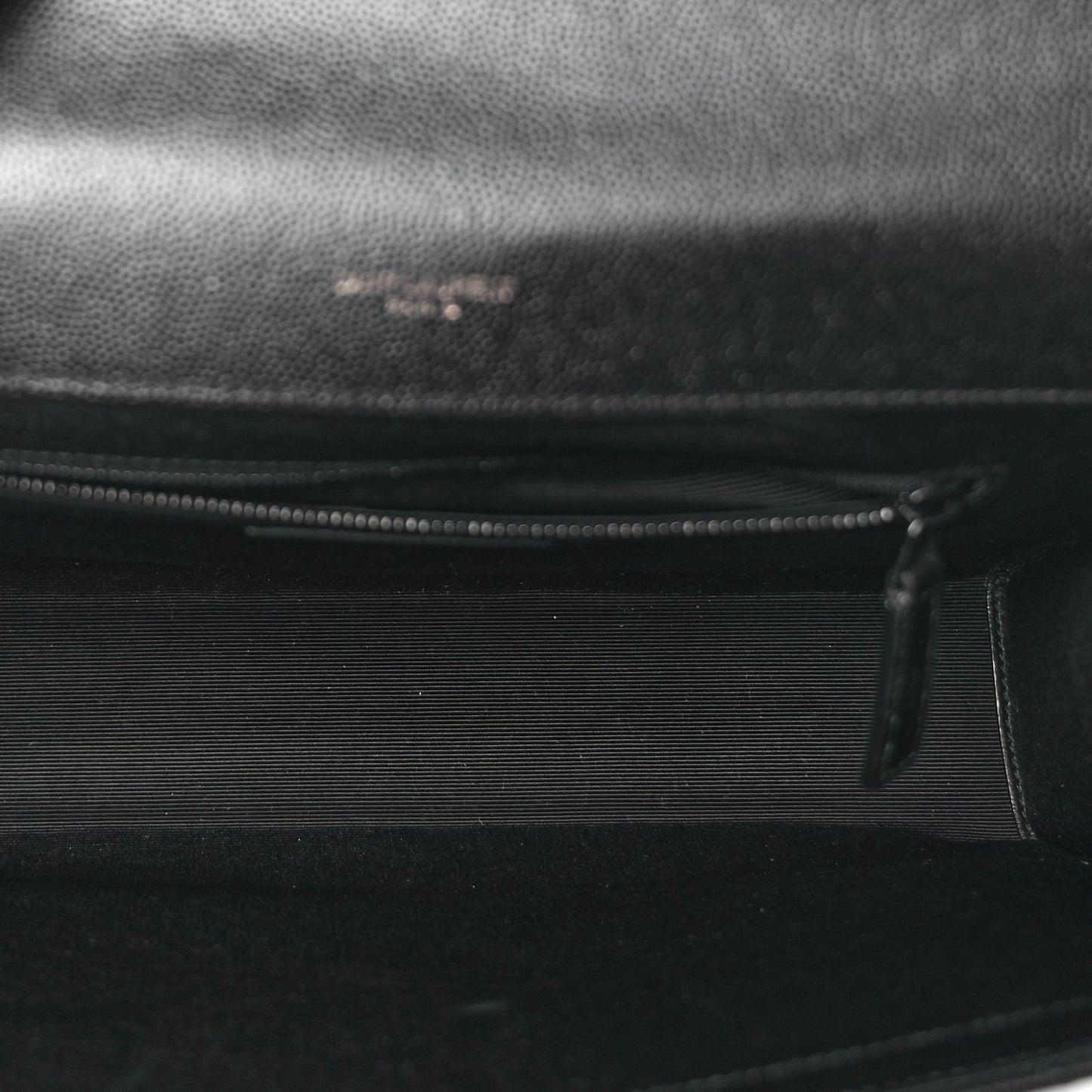Grain De Poudre Textured Mixed Matelasse Large Triquilt Monogram Monochrome Satchel Black