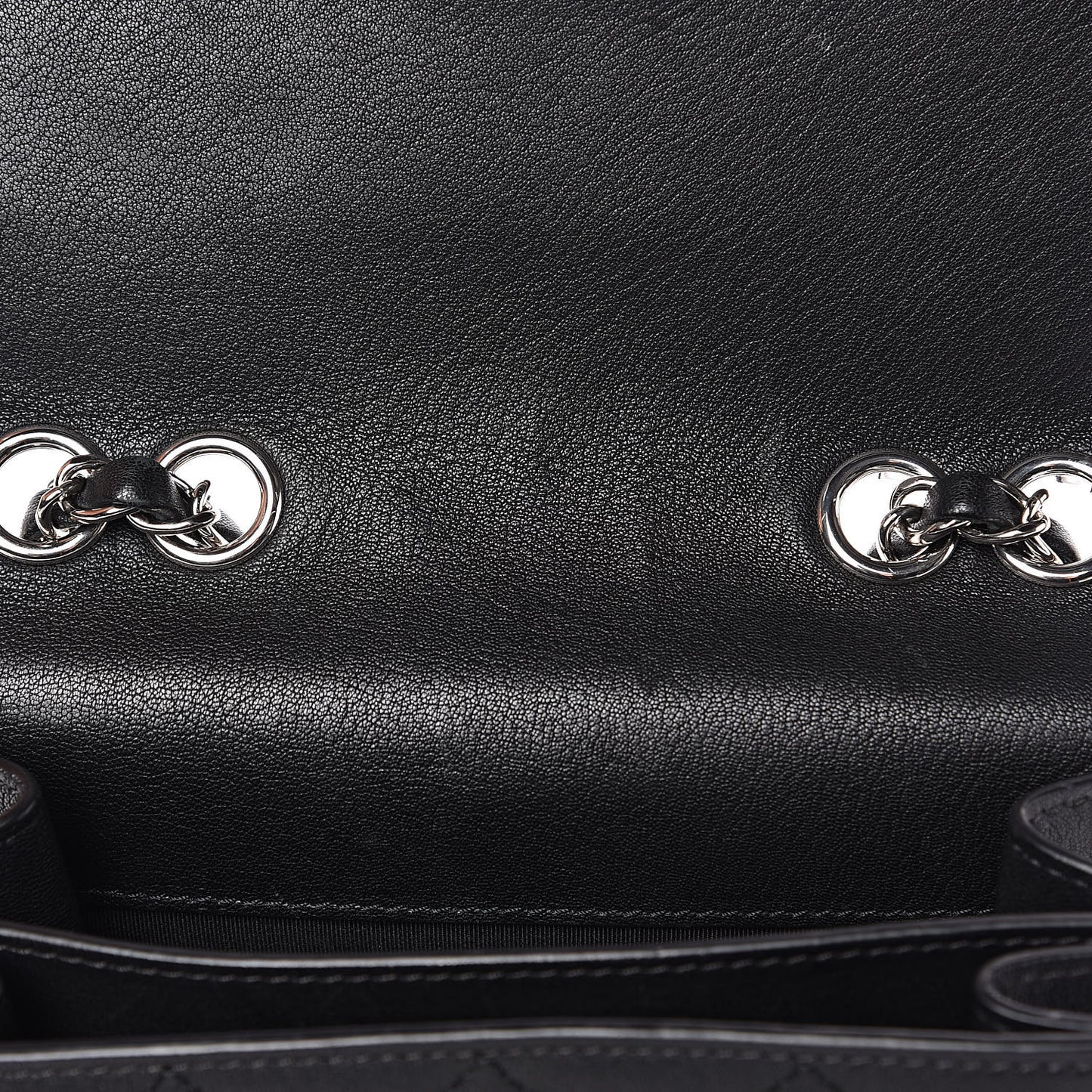 Grained Calfskin Quilted Small CC Box Flap Black