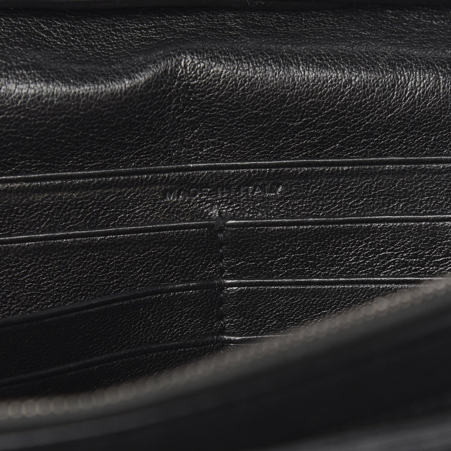 Sheepskin Tri-Quilt Monogram Envelope Chain Wallet Black