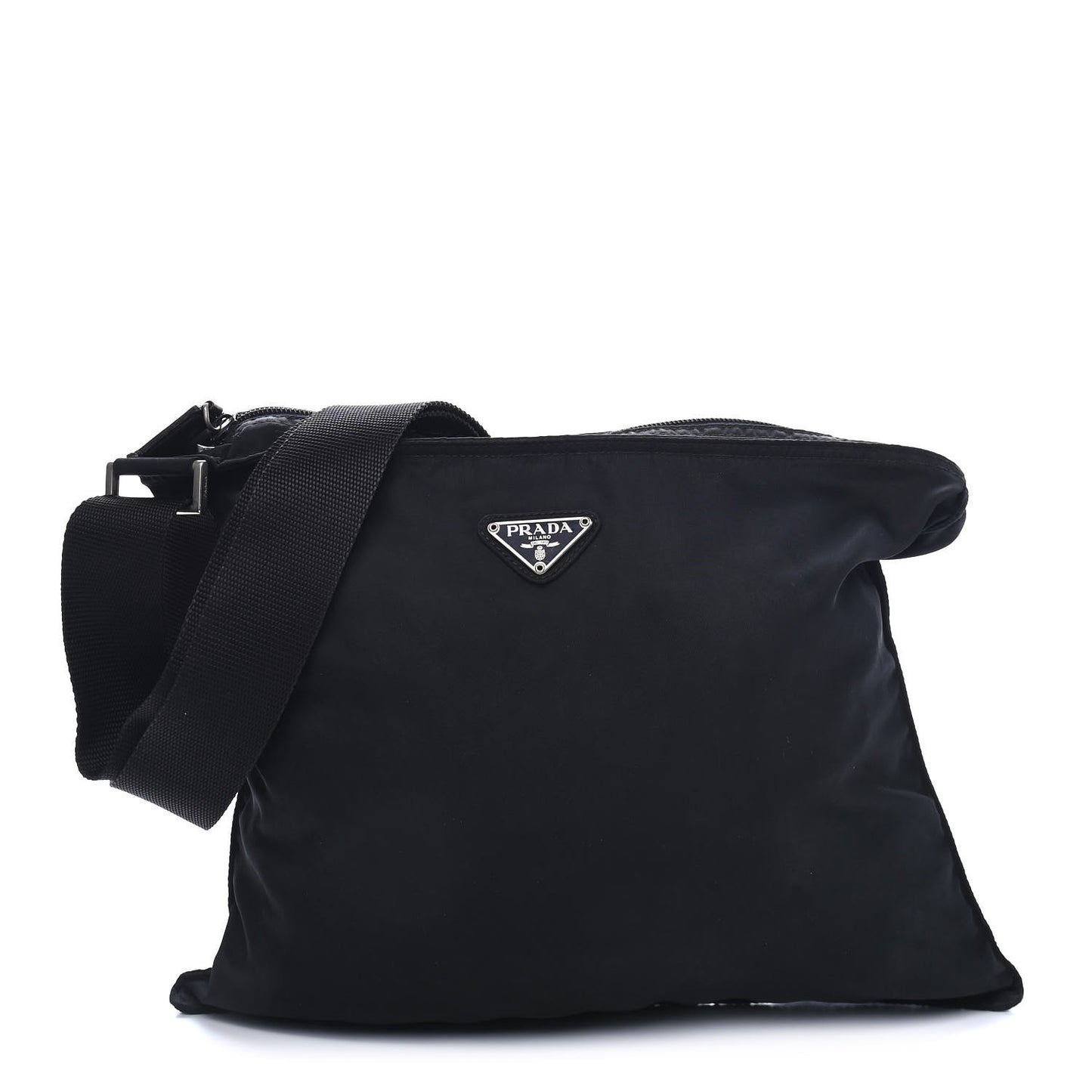 Nylon Vela Flat Messenger Bag Black