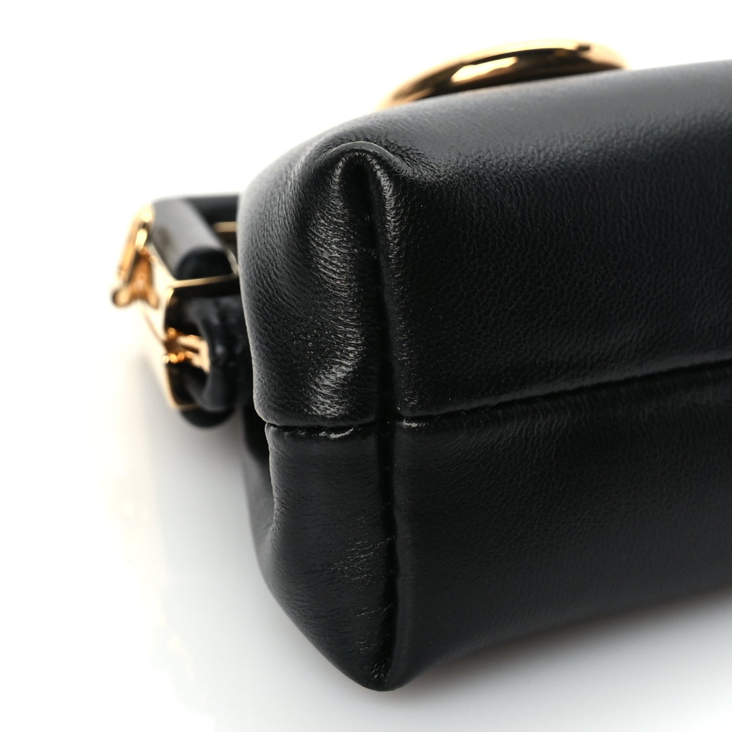 FENDI Shiny Nappa Nano  First Bag Charm Black
