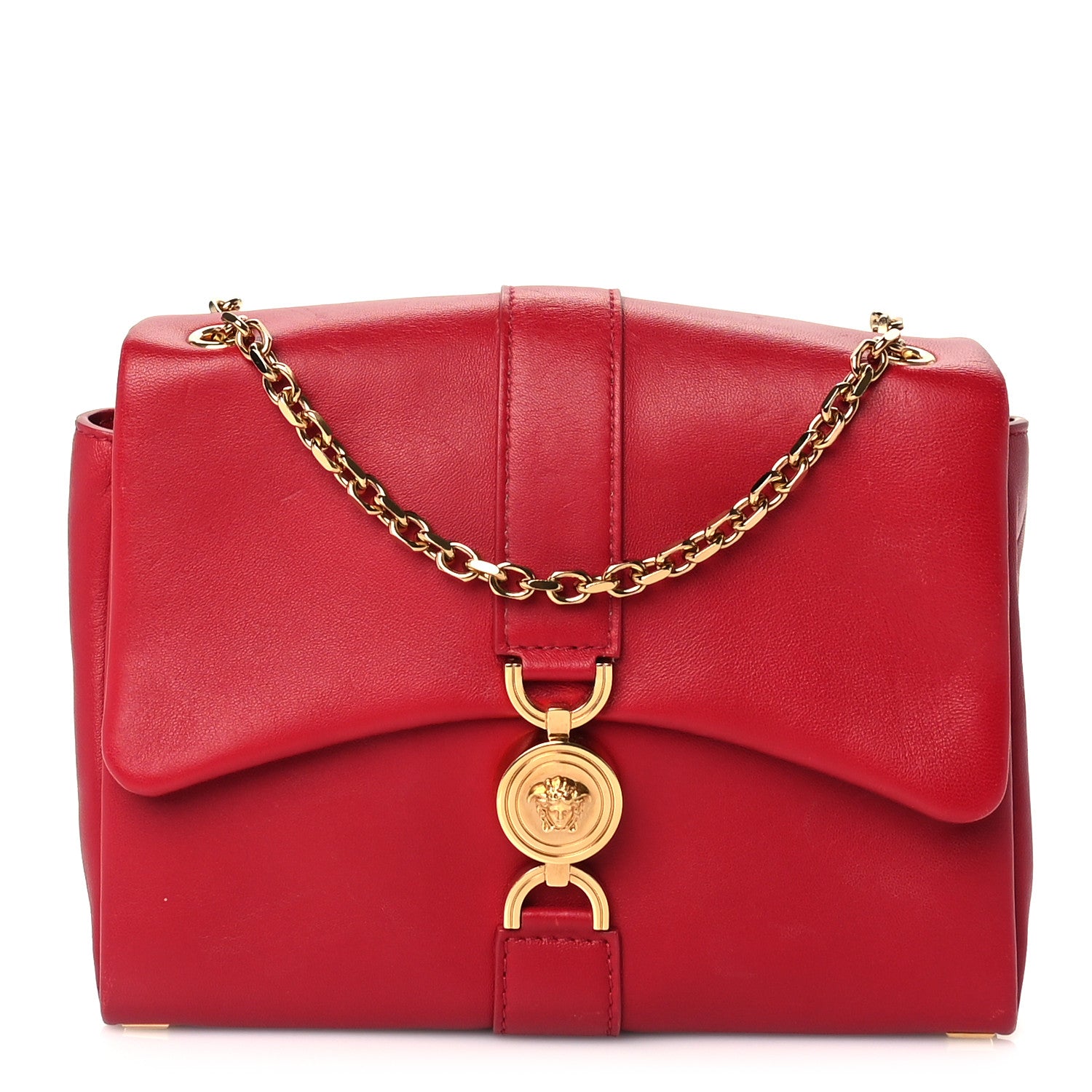 Versace Lambskin Kleio Shoulder Bag Lipstick Red 1 of 8