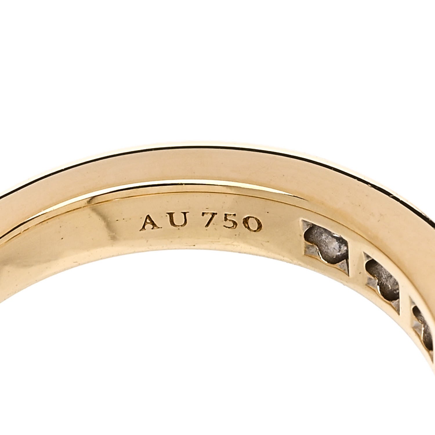 Tiffany 18K Yellow Gold 3mm Half Circle Channel-Set Band Ring 43 2.75 5 of 5