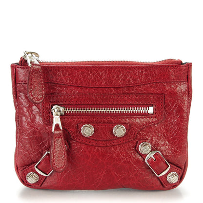 Balenciaga Agneau Giant 12 Silver Hardware M Porte-Monnaie Coin Purse Rouge Cerise 1 of 7