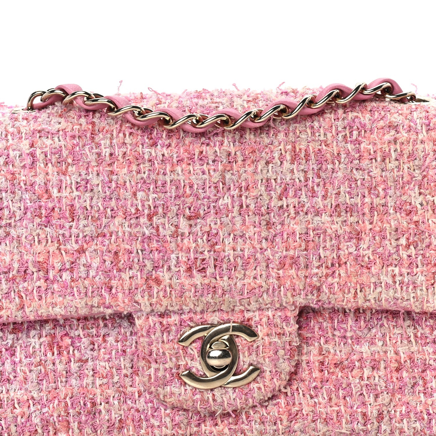 Chanel Tweed Quilted Mini Rectangular Flap Pink 7 of 7