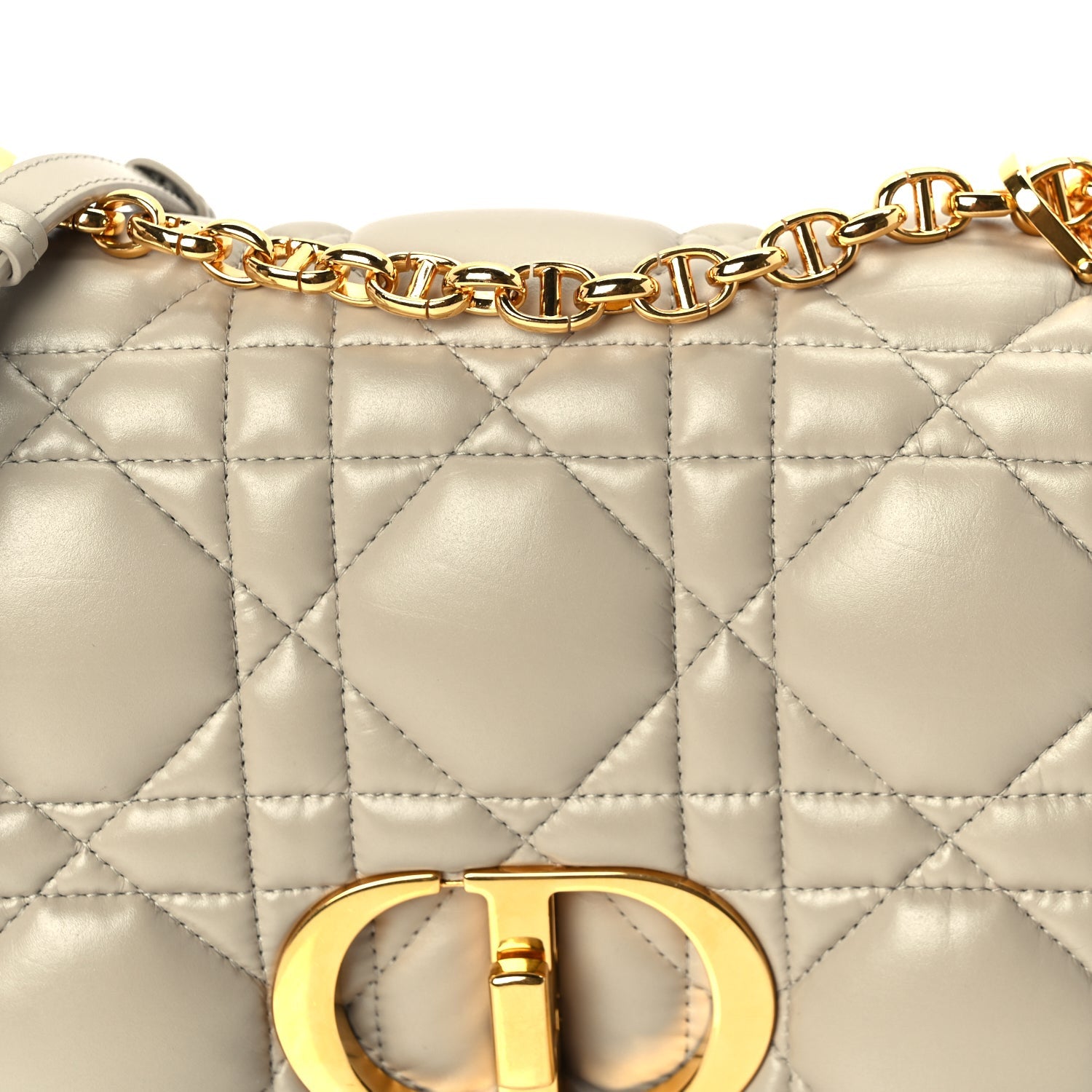 Christian Dior Calfskin Macrocannage Medium Caro Bag  Sand 6 of 8