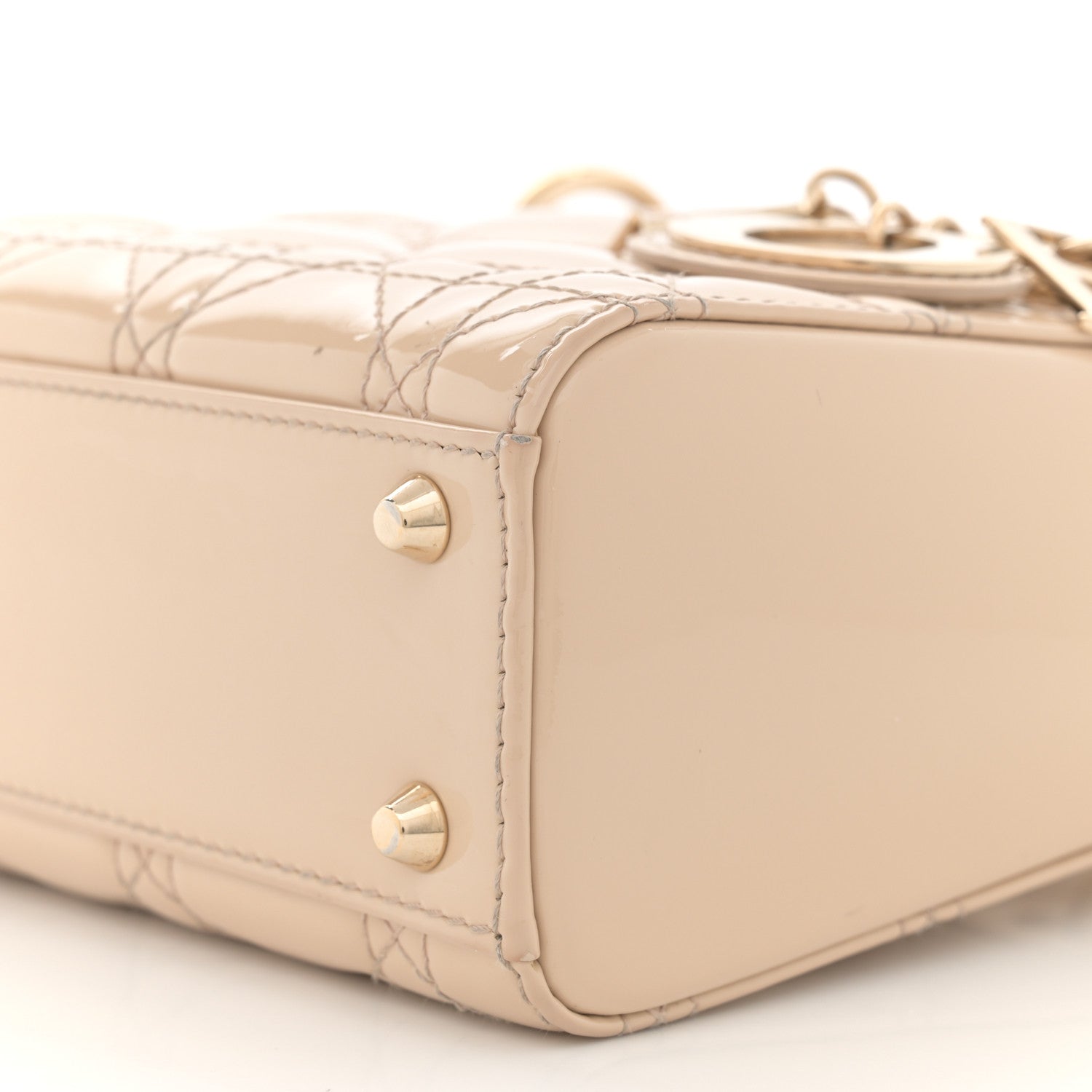 Christian Dior Patent Cannage Mini Lady Dior Beige 10 of 13