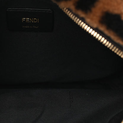 Fendi Shearling Macro FF 1974 Mini Backpack Tobacco Black 4 of 8