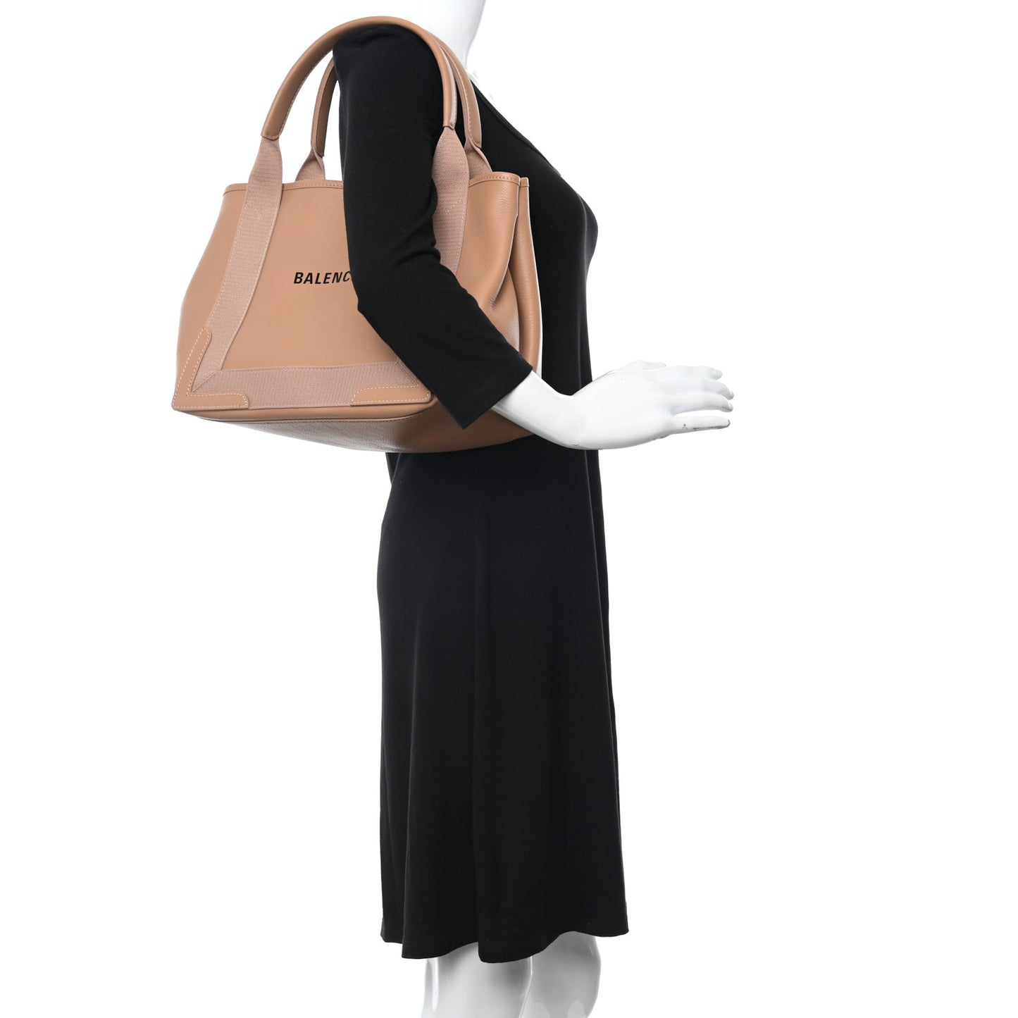Nappa S Navy Cabas Beige Latte