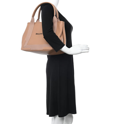 Balenciaga Nappa S Navy Cabas Beige Latte 2 of 10
