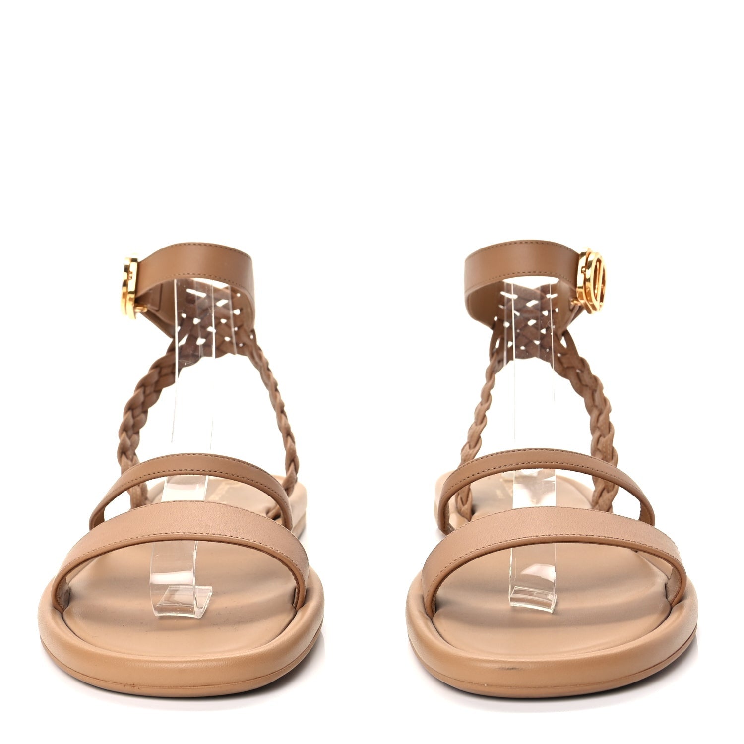 Christian Dior Calfskin Egee Sandals 37 Brown 3 of 8