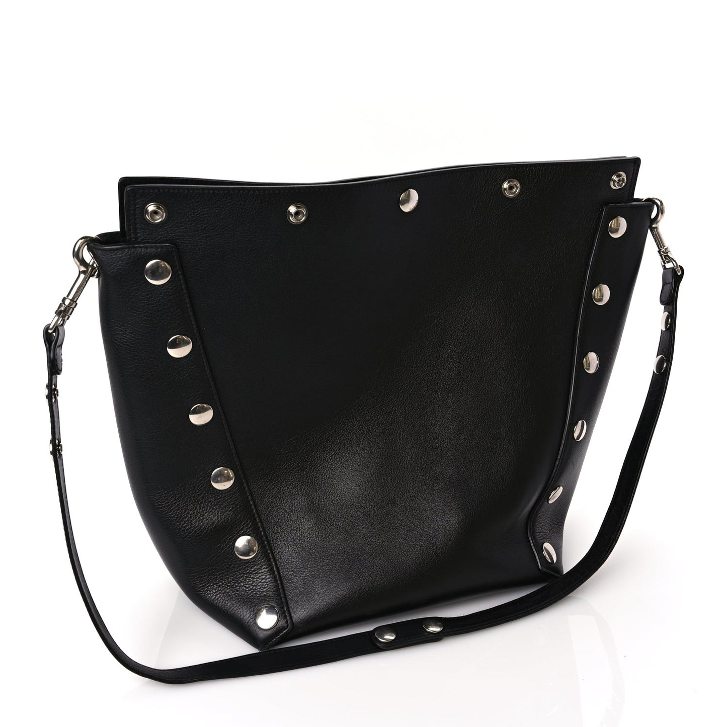 Calfskin Studded Camden Bucket Black