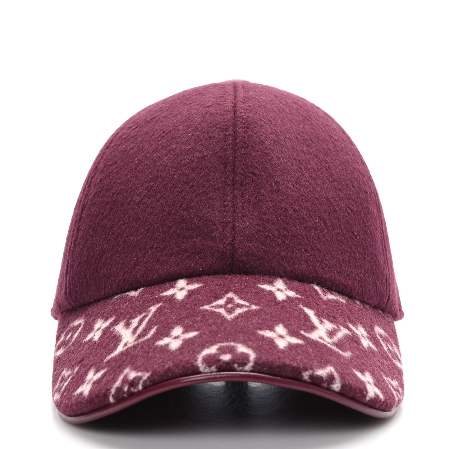Wool Silk Monogram Endless Cap M Bordeaux
