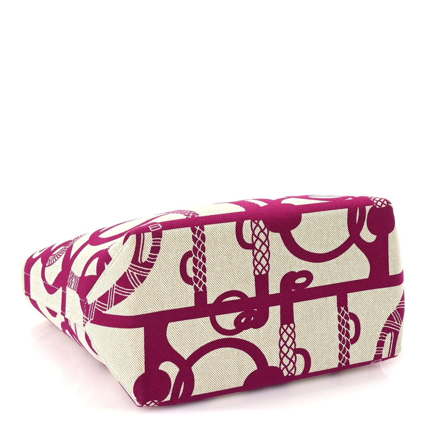 Hermes H Plume Canvas Swift Printed Panoplie Equestre Steeple 25 Bag Rose Pourpre Ecru Beige Chai 3 of 9