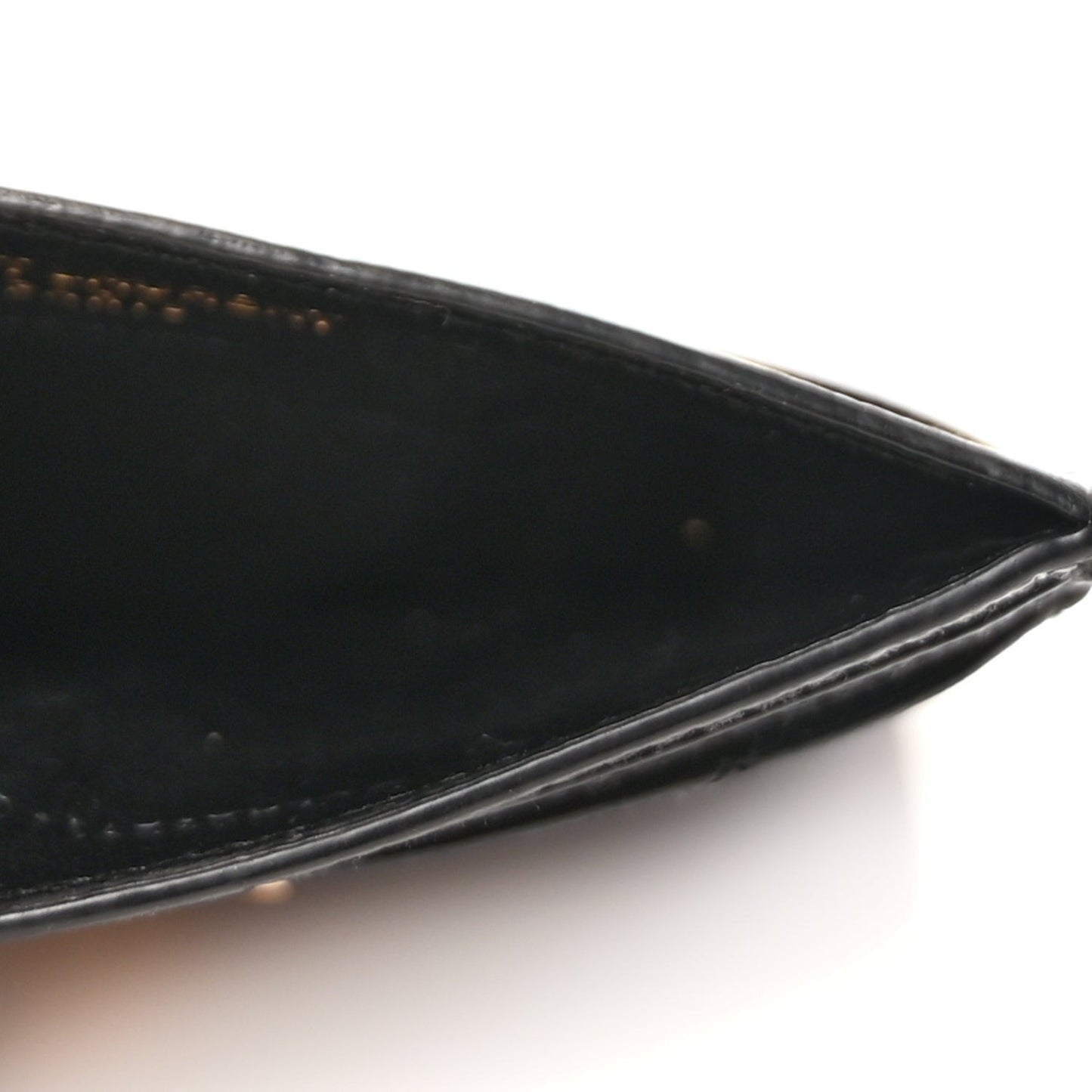 Grain De Poudre Matelasse Chevron Monogram Credit Card Case  Black
