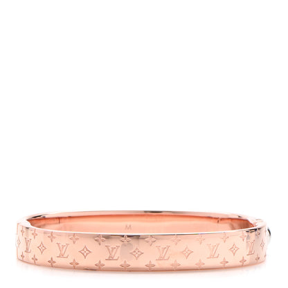 Louis Vuitton Brass Monogram Nanogram Cuff M Pink Gold 3 of 6