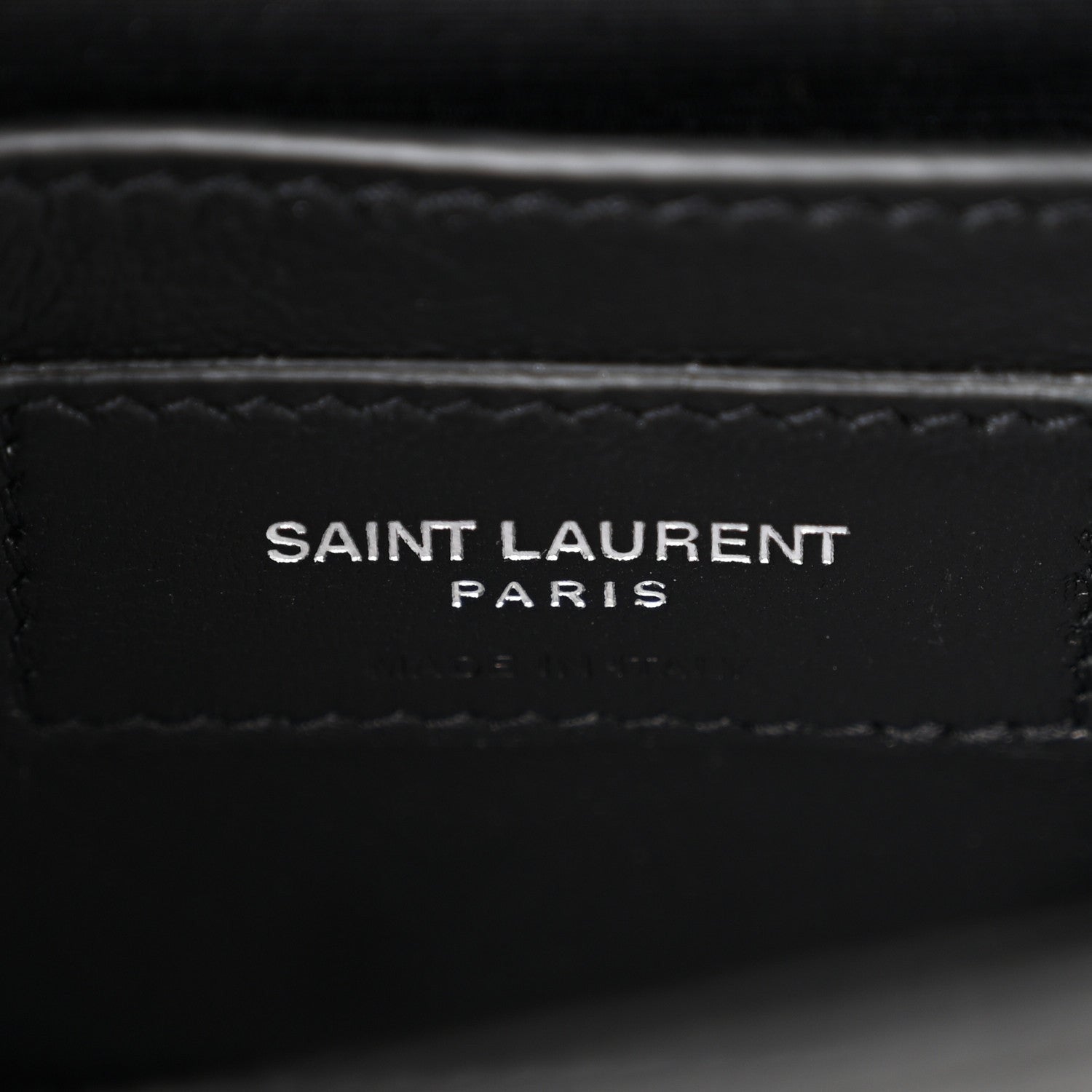 Saint Laurent Calfskin Crocodile Embossed Small Classic Monogram Kate Tassel Satchel Black 6 of 7