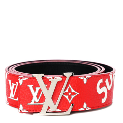 Louis Vuitton X SUPREME Monogram 40mm LV Initiales Belt 95 38 Red 1 of 9