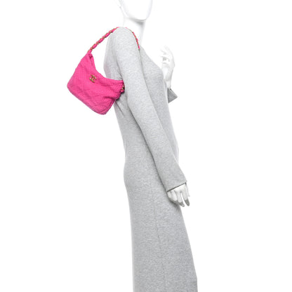 Chanel Cashmere Tweed Quilted CC Links Hobo Fuchsia 2 of 10