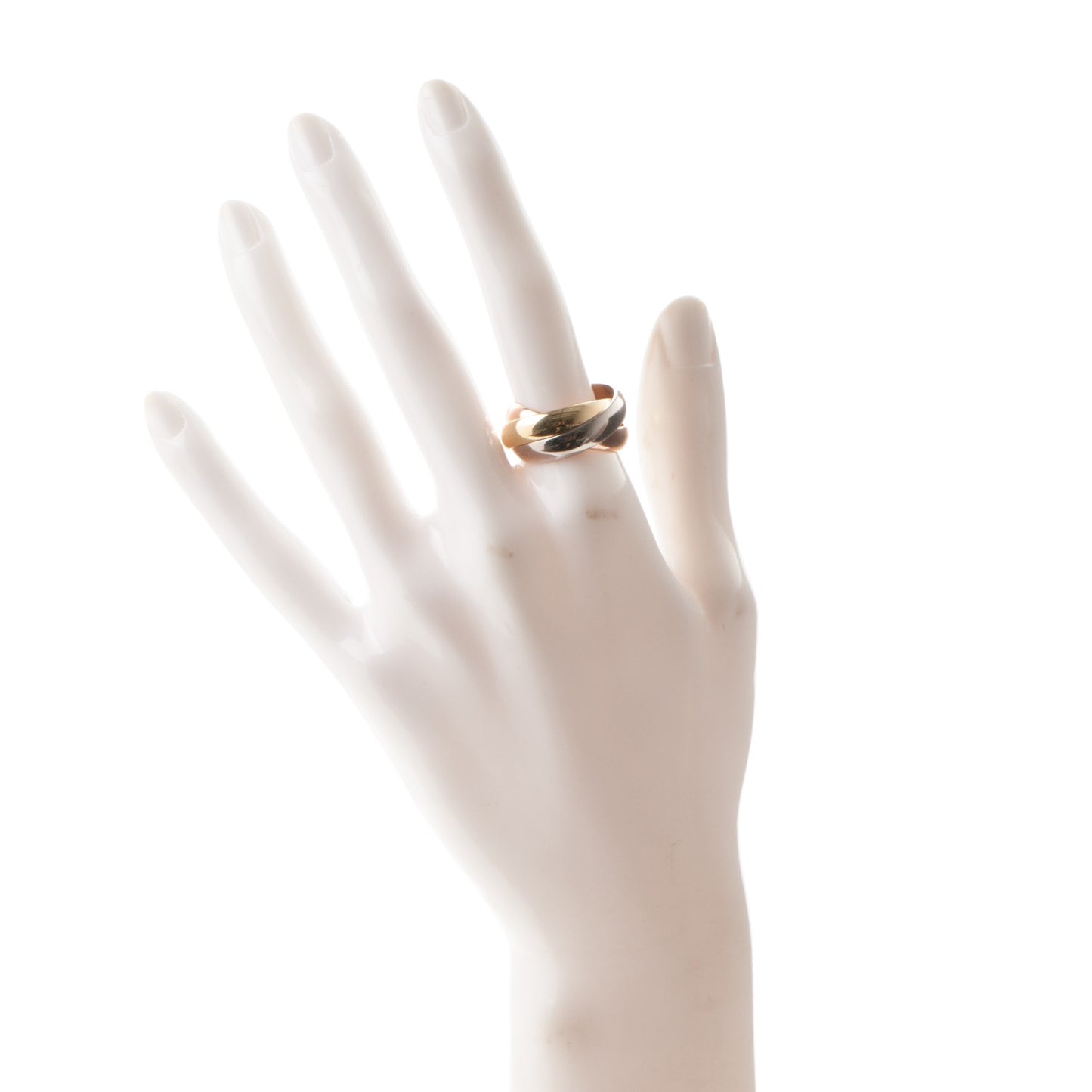 18K Pink Yellow White Gold Large Trinity Ring 57 8