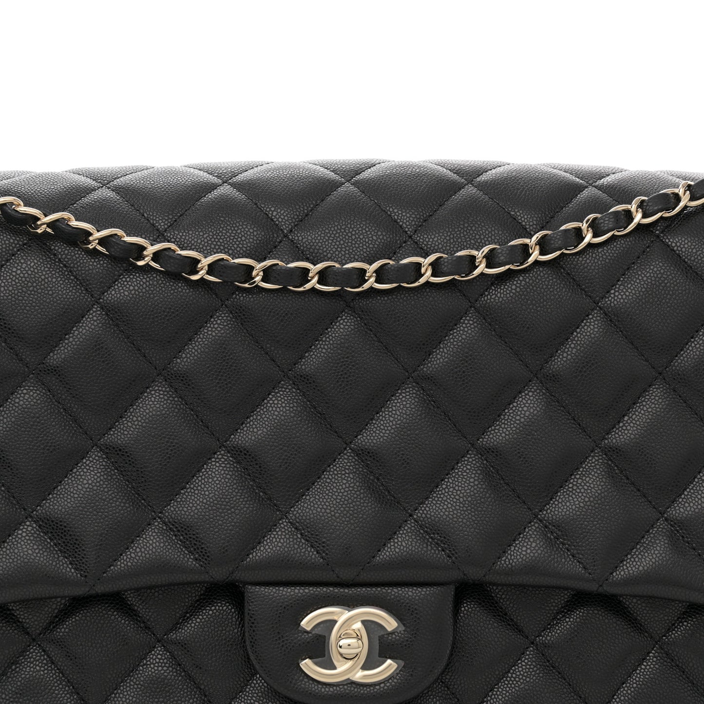 Caviar Quilted XXL Travel Flap Bag Black
