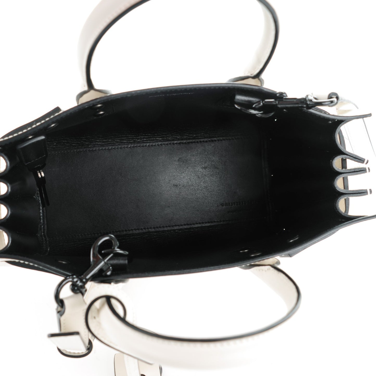 Calfskin Nano Sac De Jour Dove White Black