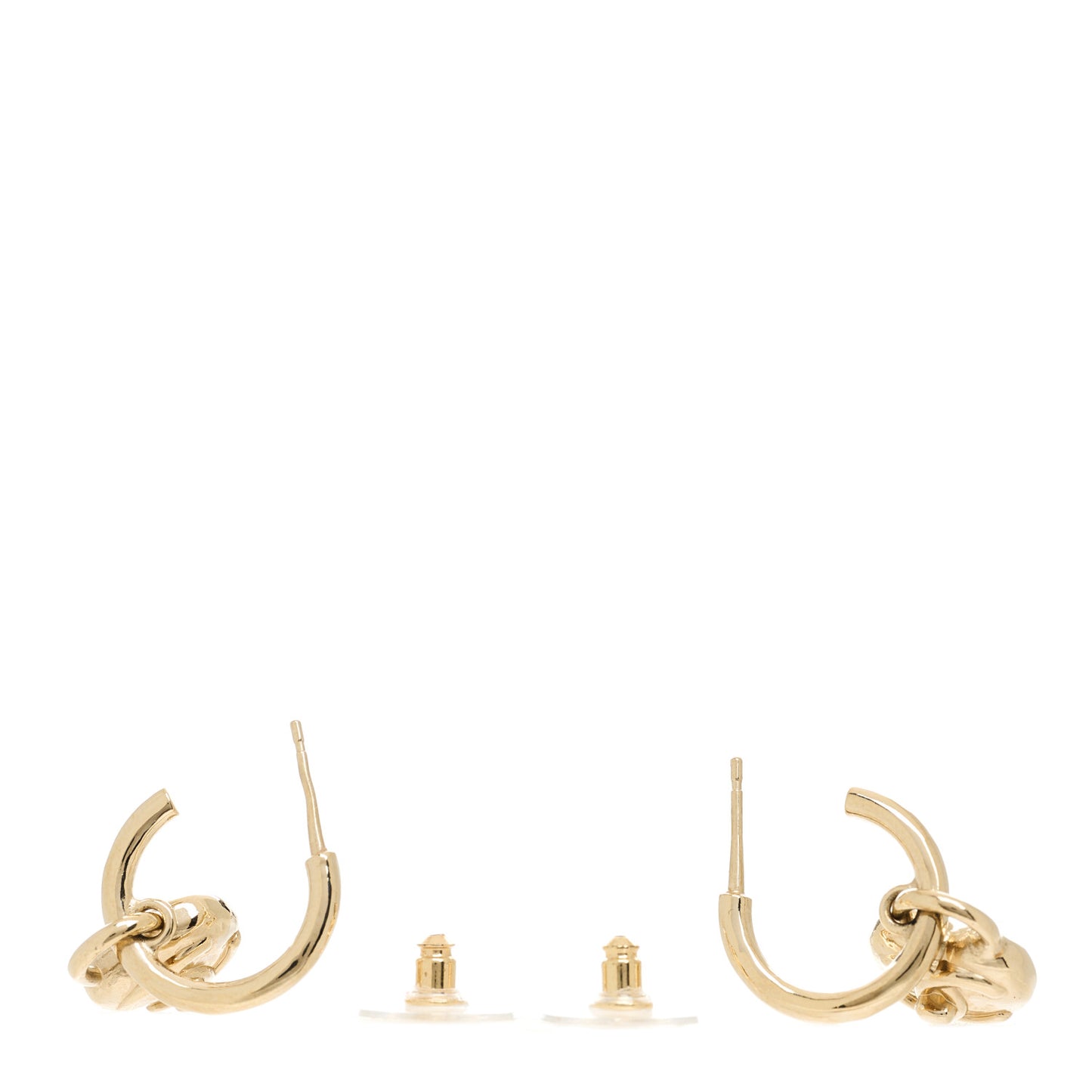 Metal CC Heart Turnlock Drop Earrings Gold