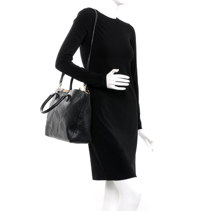 Burberry Heritage Grain Check Embossed Medium Dewsbury Tote Black 2 of 8