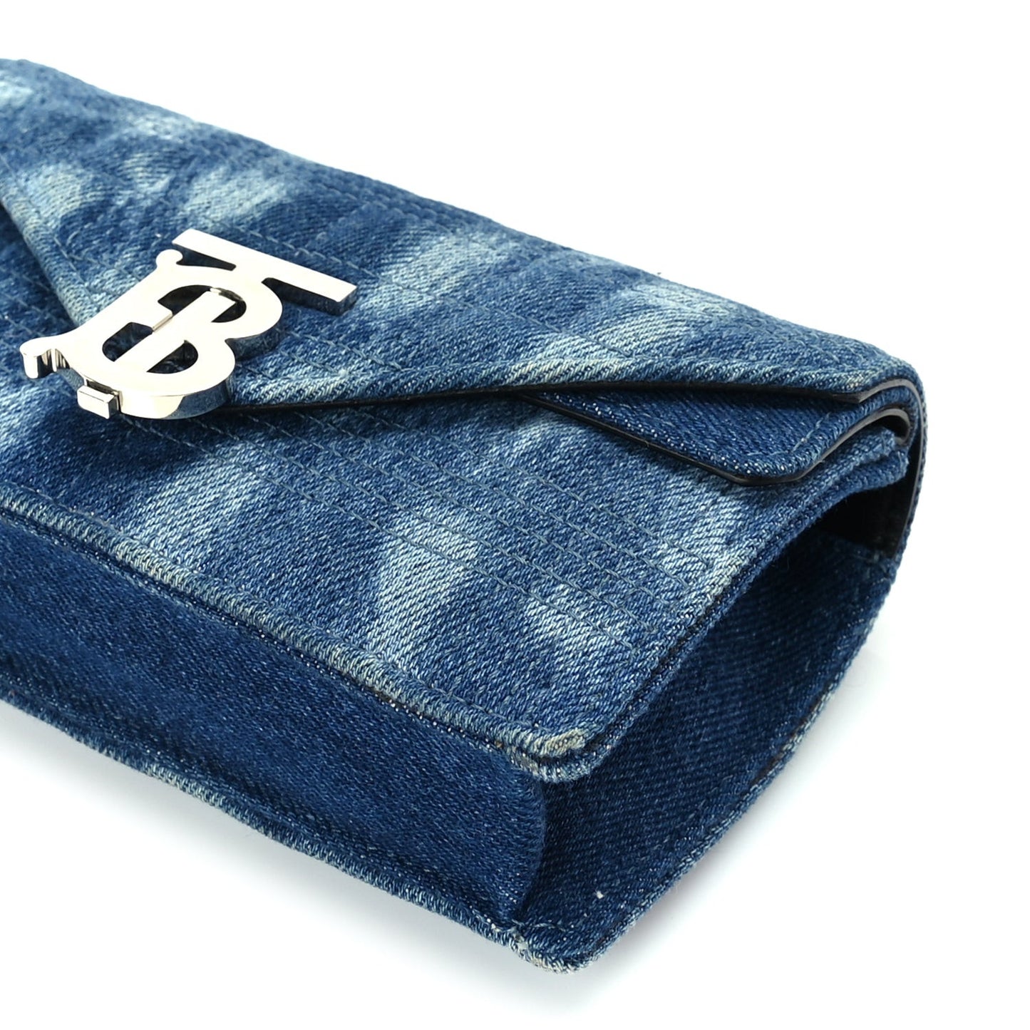 Denim Quilted Lola Clutch Blue