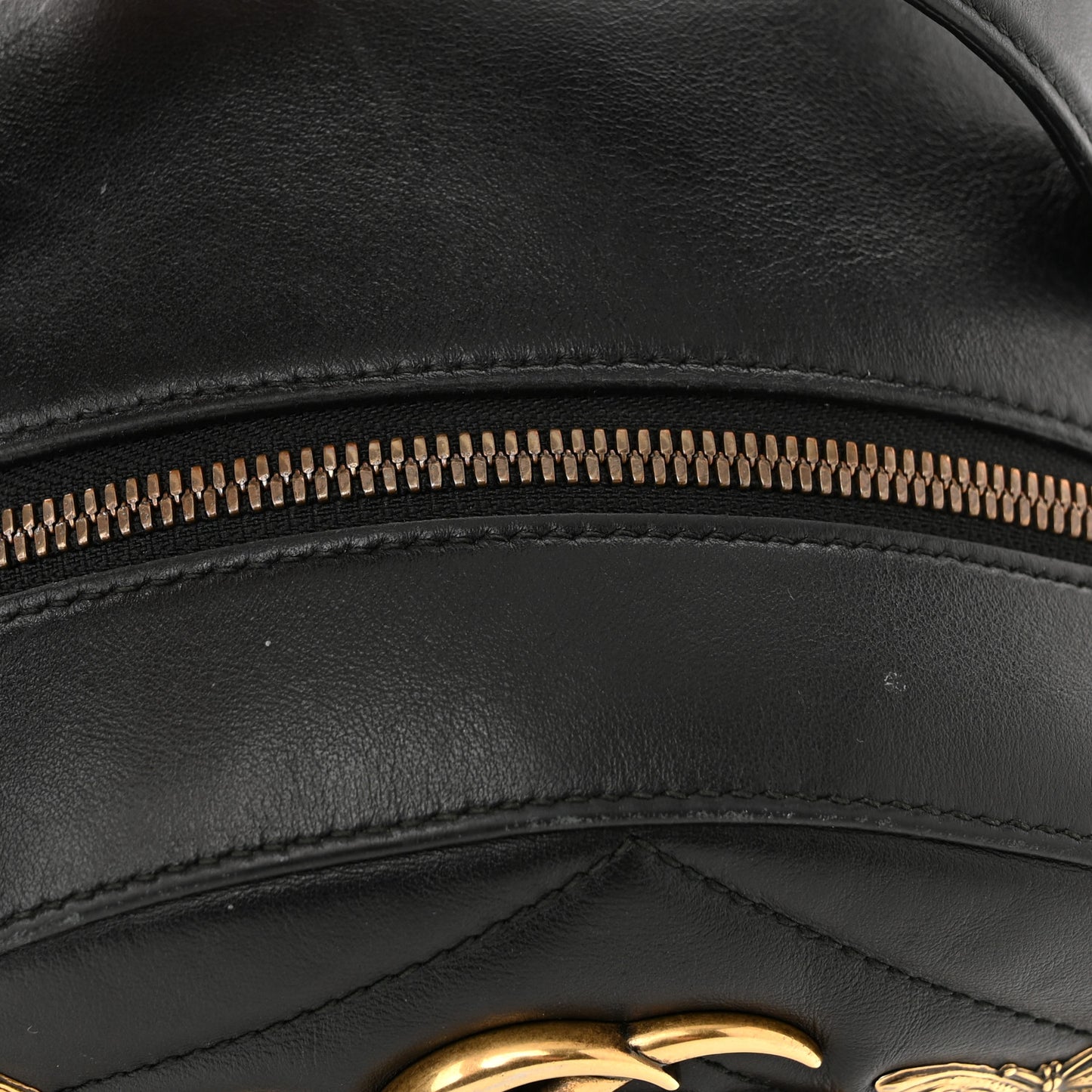 Calfskin Matelasse Animal Studs GG Marmont Dome Backpack Black
