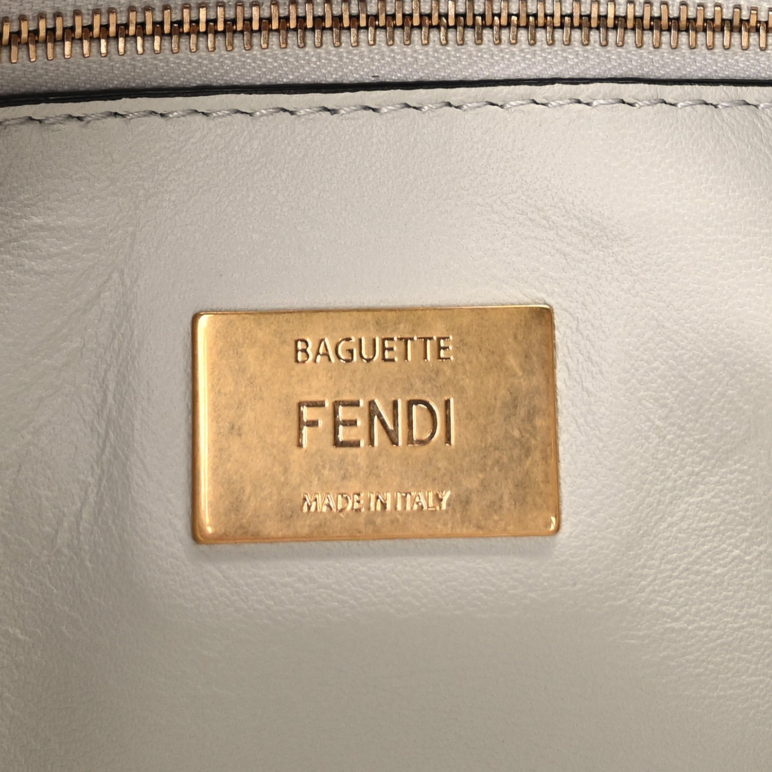 Fendi Nappa Small FF Embossed Midi Chain Baguette  White 5 of 8