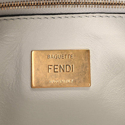 Fendi Nappa Small FF Embossed Midi Chain Baguette  White 5 of 8