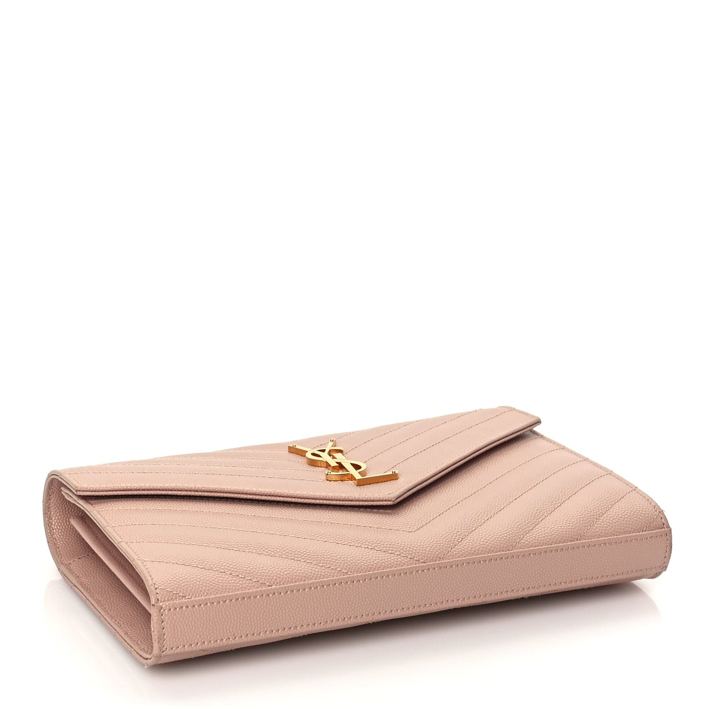 Grain De Poudre Matelasse Chevron Monogram Chain Wallet Pale Blush