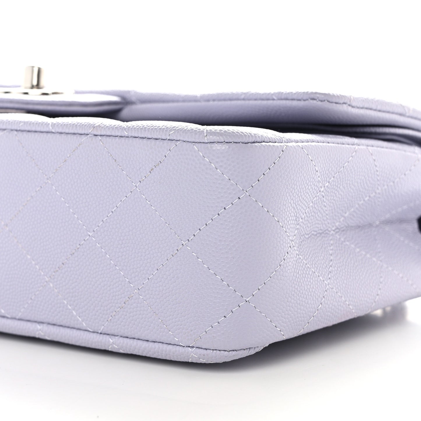 Caviar Quilted Medium Double Flap Light Purple
