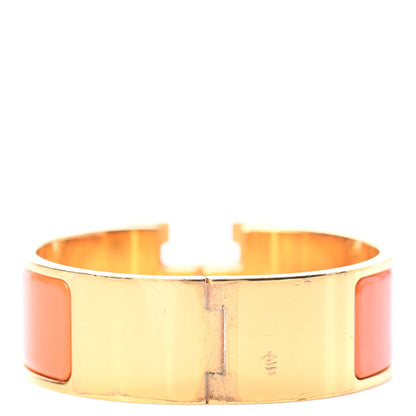 Hermes Enamel Wide Clic Clac H Bracelet PM Orange 2 of 3