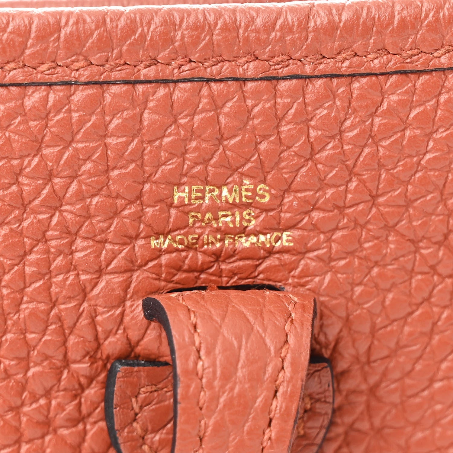 Hermes Taurillon Clemence Maxi Quadrille Evelyne TPM Cuivre Capucine Parme Rouge Duchess 5 of 7