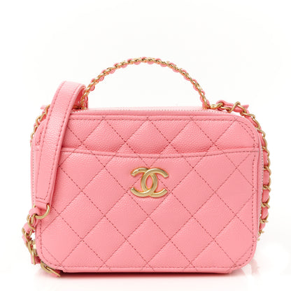 Chanel Caviar Quilted Pick Me Up Mini Vanity Case Pink 1 of 12