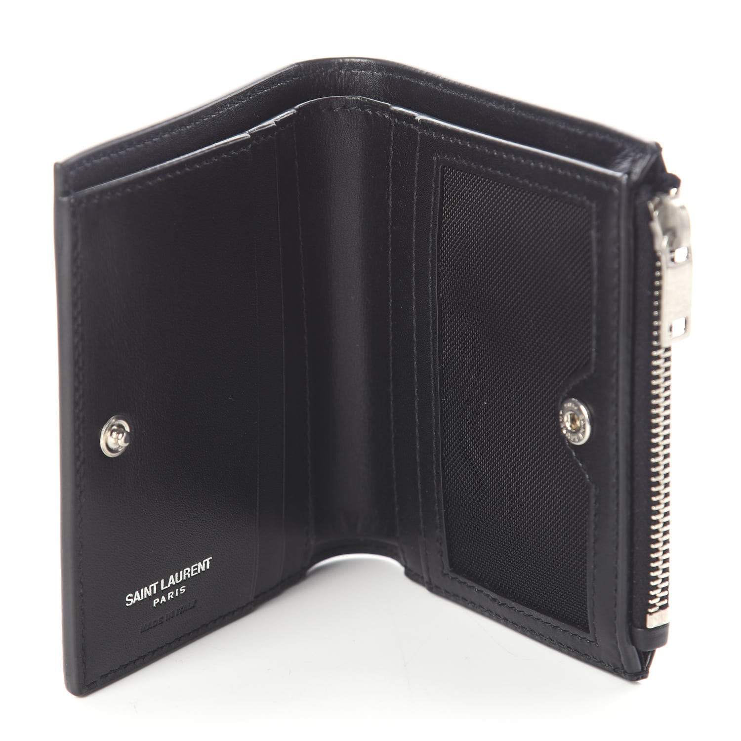 Saint Laurent Smooth Calfskin Monogram Zipped Card Case Black 5 of 5