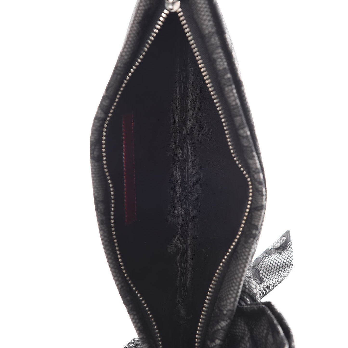 Lace Bow Clutch Black