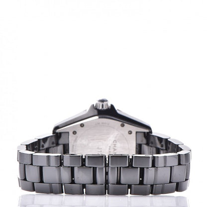 Chanel Stainless Steel Ceramic Diamond 38mm J12 Automatic Watch Black 4 of 7