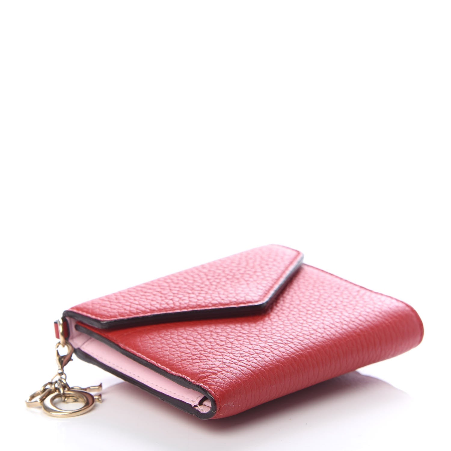 Christian Dior Bullcalf Diorissimo Medium Envelope Wallet True Red Pink 4 of 6