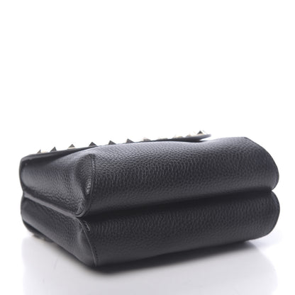 Valentino Garavani Pebbled Calfskin Rockstud Pouch On Chain Black 4 of 10