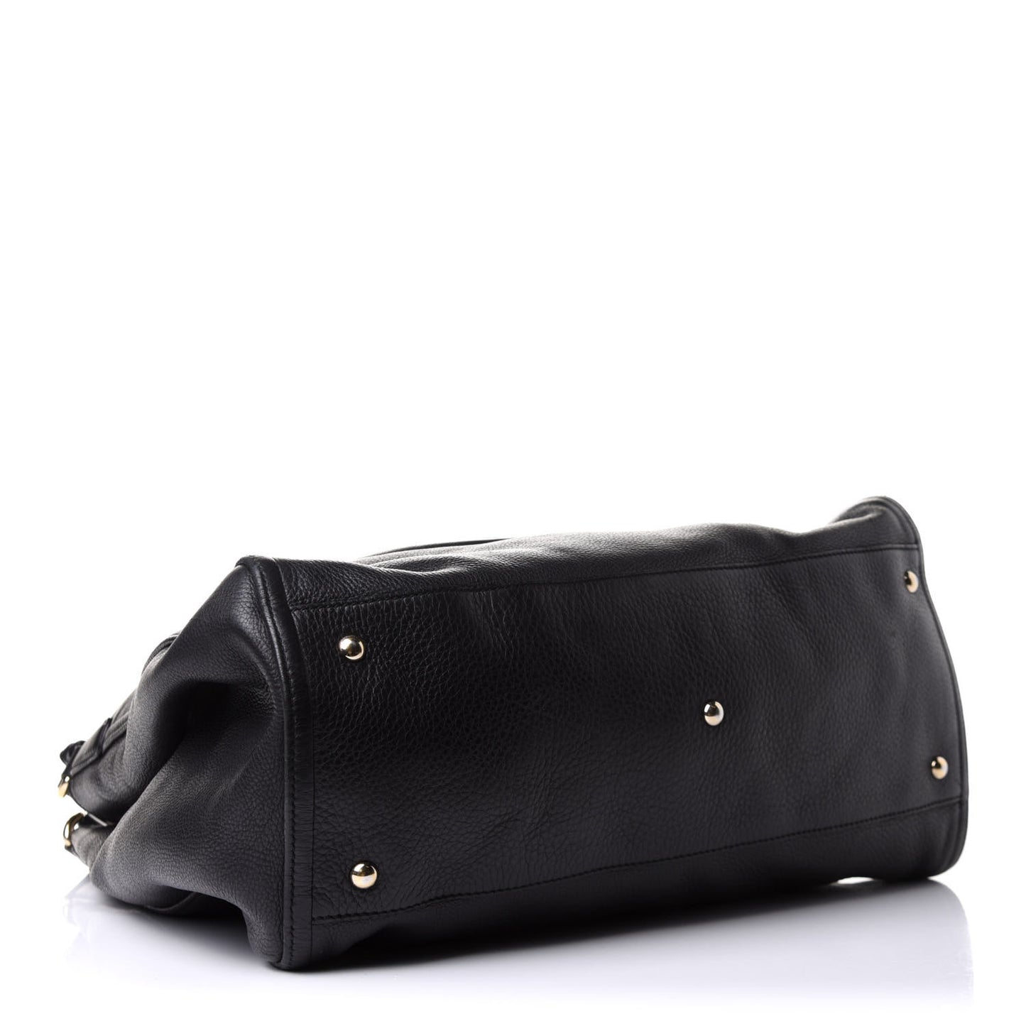 Pebbled Calfskin Large Soho Shoulder Bag Black