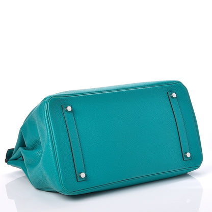 Hermes Taurillon Clemence Birkin 35 Bleu Paon 7 of 23