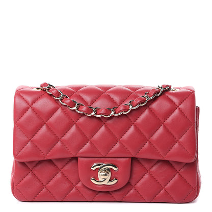 Chanel Lambskin Quilted Mini Rectangular Flap Red 1 of 11