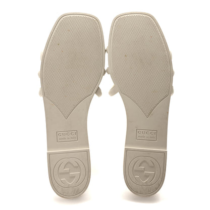 Gucci Rubber Interlocking G Womens Slide Sandals 39 Mystic White 6 of 9