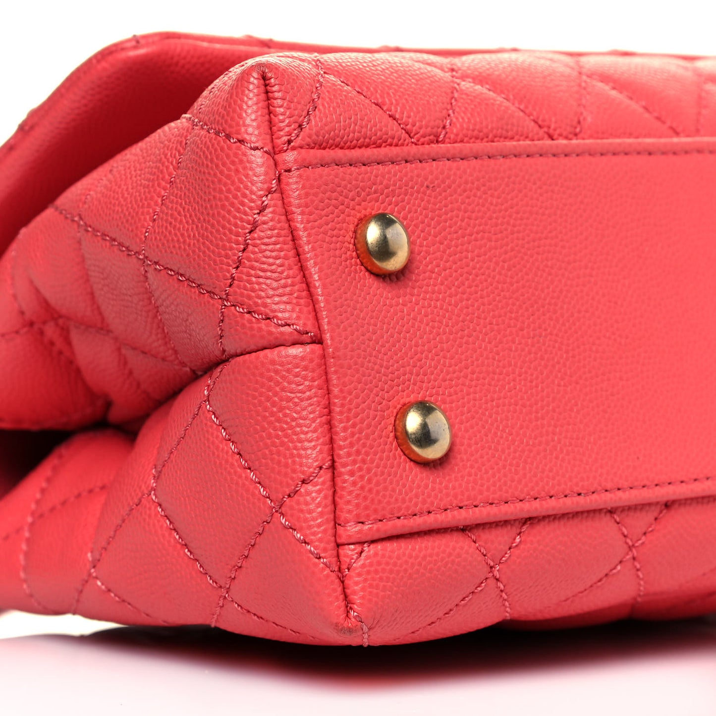 Caviar Lizard Embossed Quilted Mini Coco Handle Flap Pink