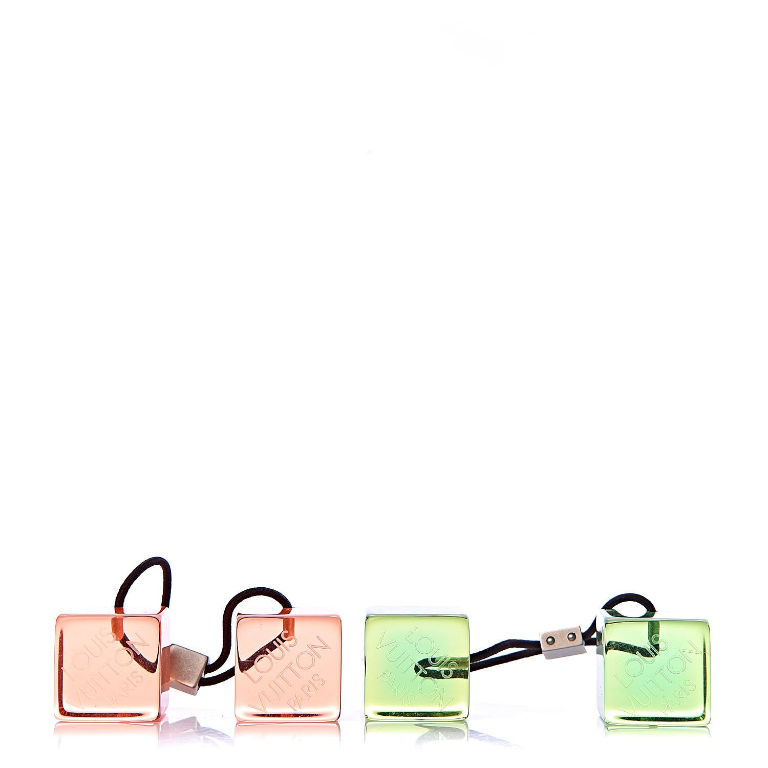 Louis Vuitton Resin Fluo Robert Wilson Hair Cubes Green Orange 1 of 3
