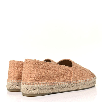 Chanel Tweed Lambskin CC Espadrilles 40 Dark Beige Light Brown 4 of 10